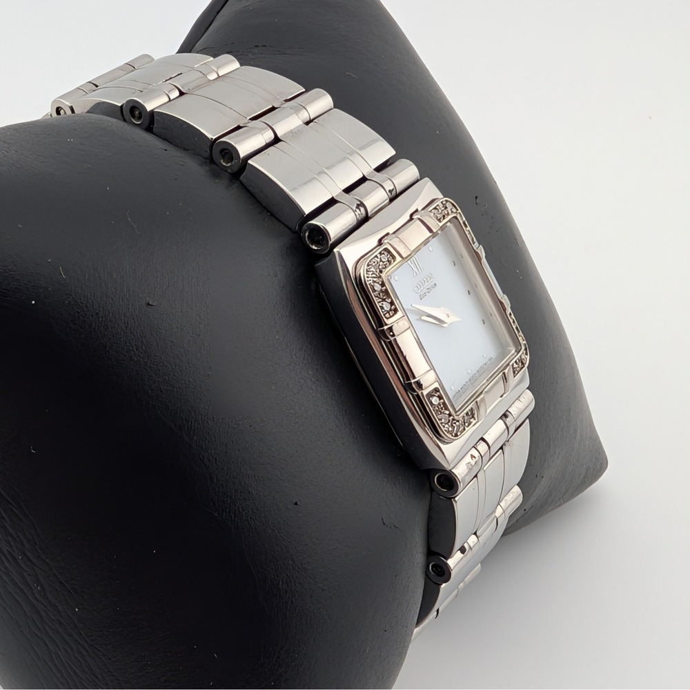 Citizen Eco-Drive B023-S001439 Square MOP Dial Women's Watch Crystal Accent SS - Picture 6 of 10